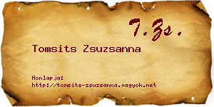 Tomsits Zsuzsanna névjegykártya